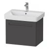 Duravit No.1 650mm Graphite Matt 1-Drawer Wall Mounted Vanity Unit with Basin (Trap Cut-Out) 2 Duravit No.1 650mm Graphite Matt 1-Drawer Wall Mounted Vanity Unit with Basin (Trap Cut-Out) -Wall Hung Vanity Units Shop N650GRA P