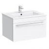 Nova 600mm Wall Hung Vanity Sink With Cabinet - Modern High Gloss White -Wall Hung Vanity Units Shop Nova Gloss White Wall Mounted Basin Unit W600xD400mm p