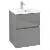 Villeroy and Boch V-Line Glossy Grey 500mm Wall Hung 2-Drawer Vanity Unit -Wall Hung Vanity Units Shop PACK.50.FP01 P