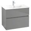 Villeroy and Boch V-Line Glossy Grey 800mm Wall Hung 2-Drawer Vanity Unit -Wall Hung Vanity Units Shop PACK.80.FP01 P