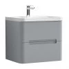 Nuie Elbe Satin Grey 600mm Wall Hung 2-Drawer Vanity Unit - PAR202A -Wall Hung Vanity Units Shop PAR202A P