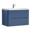 Nuie Elbe Satin Blue 800mm Wall Hung 2-Drawer Vanity Unit - PAR304A 1 Nuie Elbe Satin Blue 800mm Wall Hung 2-Drawer Vanity Unit - PAR304A -Wall Hung Vanity Units Shop PAR304A P