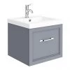 Period Bathroom Co. Wall Hung Vanity - Matt Grey - 500mm 1 Drawer with Chrome Handle 2 Period Bathroom Co. Wall Hung Vanity - Matt Grey - 500mm 1 Drawer with Chrome Handle -Wall Hung Vanity Units Shop PBC5WHGRY1D p