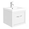 Period Bathroom Co. Wall Hung Vanity - Matt White - 500mm 1 Drawer with Chrome Handle 2 Period Bathroom Co. Wall Hung Vanity - Matt White - 500mm 1 Drawer with Chrome Handle -Wall Hung Vanity Units Shop PBC5WHWHT1D p