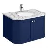 Period Bathroom Co. 820mm Curved Wall Hung Vanity with White Marble Basin Top - Cobalt Blue 1 Period Bathroom Co. 820mm Curved Wall Hung Vanity with White Marble Basin Top - Cobalt Blue -Wall Hung Vanity Units Shop PBC8BCRVWH prod