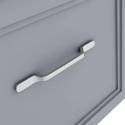Period Bathroom Co. Wall Hung Vanity - Matt Grey - 800mm 2 Drawer with Chrome Handles -Wall Hung Vanity Units Shop PBC8WHGRY2D d2 460