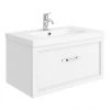 Period Bathroom Co. Wall Hung Vanity - Matt White - 800mm 1 Drawer with Chrome Handle 1 Period Bathroom Co. Wall Hung Vanity - Matt White - 800mm 1 Drawer with Chrome Handle -Wall Hung Vanity Units Shop PBC8WHWHT1D p