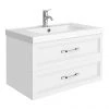 Period Bathroom Co. Wall Hung Vanity - Matt White - 800mm 2 Drawer with Chrome Handles 2 Period Bathroom Co. Wall Hung Vanity - Matt White - 800mm 2 Drawer with Chrome Handles -Wall Hung Vanity Units Shop PBC8WHWHT2D p