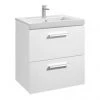 Roca Prisma 600m 2-Drawer Wall Hung Vanity Unit - Gloss White -Wall Hung Vanity Units Shop PRI2600806 P