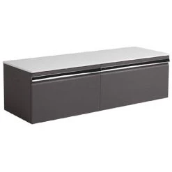 Roper Rhodes Pursuit Wall Hung Countertop Vanity Unit - Charcoal Elm - 1200mm Solid Worktop