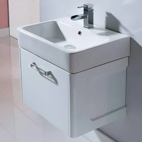 Tavistock Q60 575mm Wall Mounted Unit & Basin - Gloss White 4 Tavistock Q60 575mm Wall Mounted Unit & Basin - Gloss White - Image 2