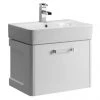 Tavistock Q60 575mm Wall Mounted Unit & Basin - Gloss White -Wall Hung Vanity Units Shop Q60 WM GW P