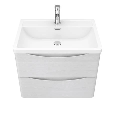Monza White Ash 600mm Wide Wall Mounted Vanity Unit 8 Monza White Ash 600mm Wide Wall Mounted Vanity Unit - Image 6