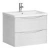 Monza White Ash 600mm Wide Wall Mounted Vanity Unit 1 Monza White Ash 600mm Wide Wall Mounted Vanity Unit -Wall Hung Vanity Units Shop RWA600WM P2