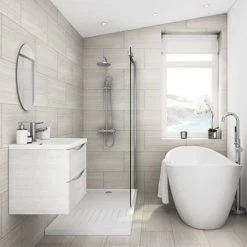 Monza White Ash 600mm Wide Wall Mounted Vanity Unit 12 Monza White Ash 600mm Wide Wall Mounted Vanity Unit -Wall Hung Vanity Units Shop RWA600WM d4 460