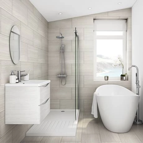 Monza White Ash 600mm Wide Wall Mounted Vanity Unit 7 Monza White Ash 600mm Wide Wall Mounted Vanity Unit - Image 5