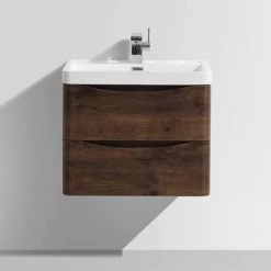 Monza Chestnut 600mm Wide Wall Mounted Vanity Unit -Wall Hung Vanity Units Shop Ronda Chestnut 600mm Wall Mounted Vanity Unit d2 460