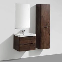 Monza Chestnut 600mm Wide Wall Mounted Vanity Unit -Wall Hung Vanity Units Shop Ronda Chestnut 600mm Wide Wall Mounted Vanity Unit d3 460