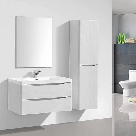Monza White Ash 900mm Wide Wall Mounted Vanity Unit 7 Monza White Ash 900mm Wide Wall Mounted Vanity Unit - Image 5