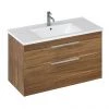 Britton Shoreditch 1000mm Wall-Hung Double Drawer Vanity Unit - Caramel -Wall Hung Vanity Units Shop S100DDCSQ P