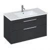 Britton Shoreditch 1000mm Wall-Hung Double Drawer Vanity Unit - Matt Grey