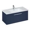 Britton Shoreditch 1000mm Wall-Hung Single Drawer Vanity Unit - Matt Blue -Wall Hung Vanity Units Shop S100SDBSQ P
