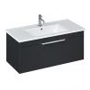 Britton Shoreditch 1000mm Wall-Hung Single Drawer Vanity Unit - Matt Grey -Wall Hung Vanity Units Shop S100SDGSQ P
