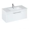 Britton Shoreditch 1000mm Wall-Hung Single Drawer Vanity Unit - Matt White -Wall Hung Vanity Units Shop S100SDWSQ P