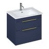 Britton Shoreditch 650mm Wall-Hung Double Drawer Vanity Unit with Brass Handles - Matt Blue 2 Britton Shoreditch 650mm Wall-Hung Double Drawer Vanity Unit with Brass Handles - Matt Blue -Wall Hung Vanity Units Shop S65DDBSQBR P