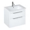 Britton Shoreditch 650mm Wall-Hung Double Drawer Vanity Unit with Chrome Handles - Matt White 2 Britton Shoreditch 650mm Wall-Hung Double Drawer Vanity Unit with Chrome Handles - Matt White -Wall Hung Vanity Units Shop S65DDWSQ P