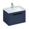 Britton Shoreditch 650mm Wall-Hung Single Drawer Vanity Unit with Black Handle - Matt Blue -Wall Hung Vanity Units Shop S65SDBSQBL np
