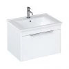 Britton Shoreditch 650mm Wall-Hung Single Drawer Vanity Unit with Chrome Handle - Matt White -Wall Hung Vanity Units Shop S65SDWSQ P