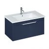 Britton Shoreditch 850mm Wall-Hung Single Drawer Vanity Unit with Chrome Handle - Matt Blue -Wall Hung Vanity Units Shop S85SDBSQ P