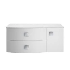 Hudson Reed Sarenna Wall Hung Countertop Vanity Unit - Moon White - 1000mm with White Marble Top
