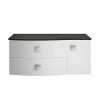 Hudson Reed Sarenna Wall Hung Countertop Vanity Unit - Moon White - 1000mm with Black Marble Top -Wall Hung Vanity Units Shop SAR104L P