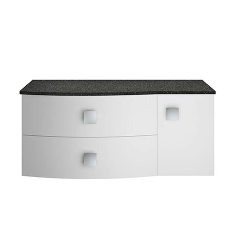 Hudson Reed Sarenna Wall Hung Countertop Vanity Unit - Moon White - 1000mm with Black Marble Top 3 Hudson Reed Sarenna Wall Hung Countertop Vanity Unit - Moon White - 1000mm with Black Marble Top