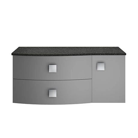 Hudson Reed Sarenna Wall Hung Countertop Vanity Unit - Dove Grey - 1000mm with Black Marble Top 3 Hudson Reed Sarenna Wall Hung Countertop Vanity Unit - Dove Grey - 1000mm with Black Marble Top
