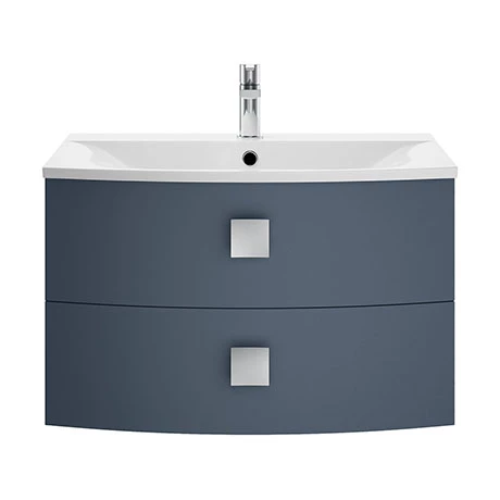 Hudson Reed Sarenna 700mm Wall Hung Cabinet & Basin - Mineral Blue 3 Hudson Reed Sarenna 700mm Wall Hung Cabinet & Basin - Mineral Blue