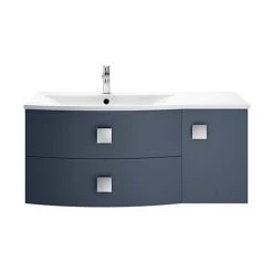 Hudson Reed Sarenna 1000mm Wall Hung Cabinet & Basin - Mineral Blue