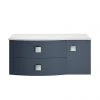 Hudson Reed Sarenna Wall Hung Countertop Vanity Unit - Mineral Blue - 1000mm with White Marble Top -Wall Hung Vanity Units Shop SAR303L P