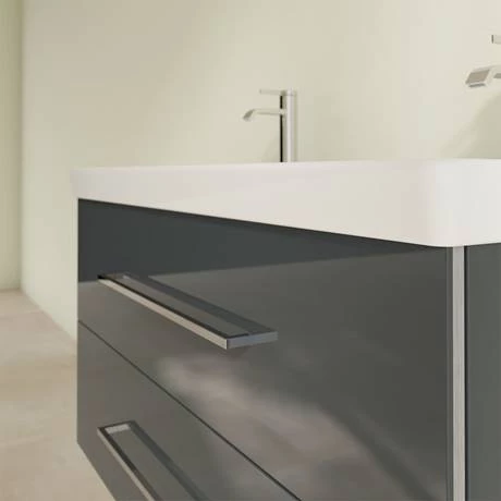 Villeroy and Boch Avento Crystal Grey 1000mm Wall Hung 2-Drawer Double Vanity Unit 6 Villeroy and Boch Avento Crystal Grey 1000mm Wall Hung 2-Drawer Double Vanity Unit - Image 4