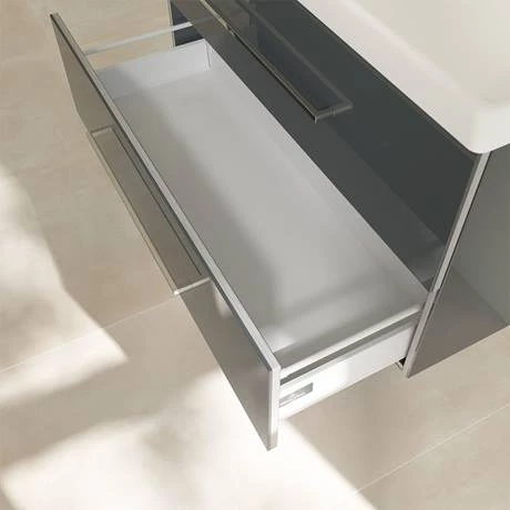 Villeroy and Boch Avento Crystal Grey 1000mm Wall Hung 2-Drawer Double Vanity Unit 7 Villeroy and Boch Avento Crystal Grey 1000mm Wall Hung 2-Drawer Double Vanity Unit - Image 5