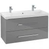 Villeroy and Boch Avento Crystal Grey 1000mm Wall Hung 2-Drawer Double Vanity Unit 1 Villeroy and Boch Avento Crystal Grey 1000mm Wall Hung 2-Drawer Double Vanity Unit -Wall Hung Vanity Units Shop SAVE01B101 P