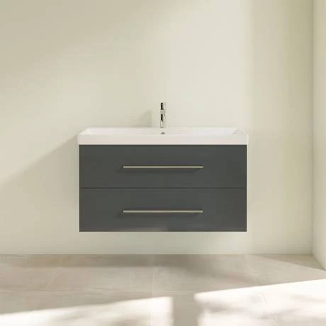 Villeroy and Boch Avento Crystal Grey 1000mm Wall Hung 2-Drawer Vanity Unit 5 Villeroy and Boch Avento Crystal Grey 1000mm Wall Hung 2-Drawer Vanity Unit - Image 3