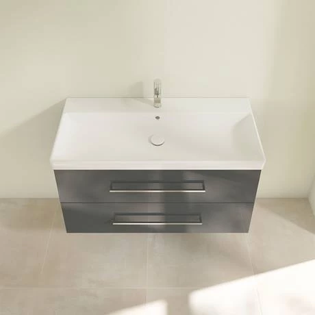 Villeroy and Boch Avento Crystal Grey 1000mm Wall Hung 2-Drawer Vanity Unit 6 Villeroy and Boch Avento Crystal Grey 1000mm Wall Hung 2-Drawer Vanity Unit - Image 4