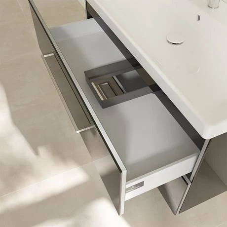 Villeroy and Boch Avento Crystal Black 1000mm Wall Hung 2-Drawer Vanity Unit 8 Villeroy and Boch Avento Crystal Black 1000mm Wall Hung 2-Drawer Vanity Unit - Image 6