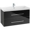 Villeroy and Boch Avento Crystal Black 1000mm Wall Hung 2-Drawer Vanity Unit -Wall Hung Vanity Units Shop SAVE03B301 P