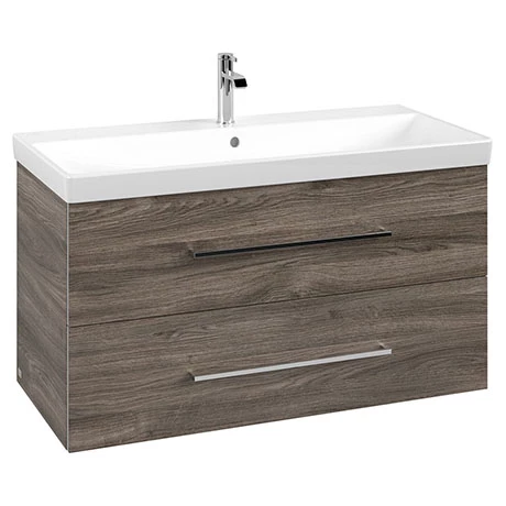 Villeroy and Boch Avento Stone Oak 1000mm Wall Hung 2-Drawer Vanity Unit 3 Villeroy and Boch Avento Stone Oak 1000mm Wall Hung 2-Drawer Vanity Unit