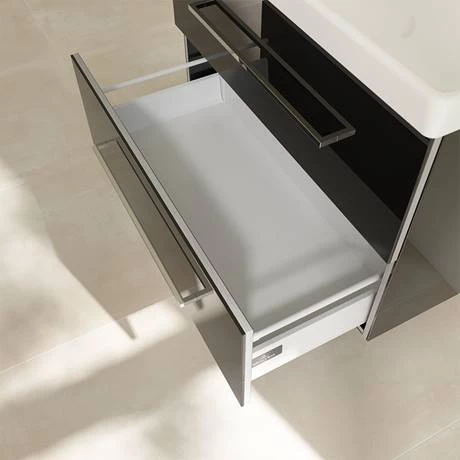 Villeroy and Boch Avento Crystal Black 800mm Wall Hung 2-Drawer Vanity Unit 7 Villeroy and Boch Avento Crystal Black 800mm Wall Hung 2-Drawer Vanity Unit - Image 5