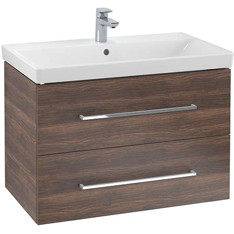 Villeroy and Boch Avento Arizona Oak 800mm Wall Hung 2-Drawer Vanity Unit 3 Villeroy and Boch Avento Arizona Oak 800mm Wall Hung 2-Drawer Vanity Unit